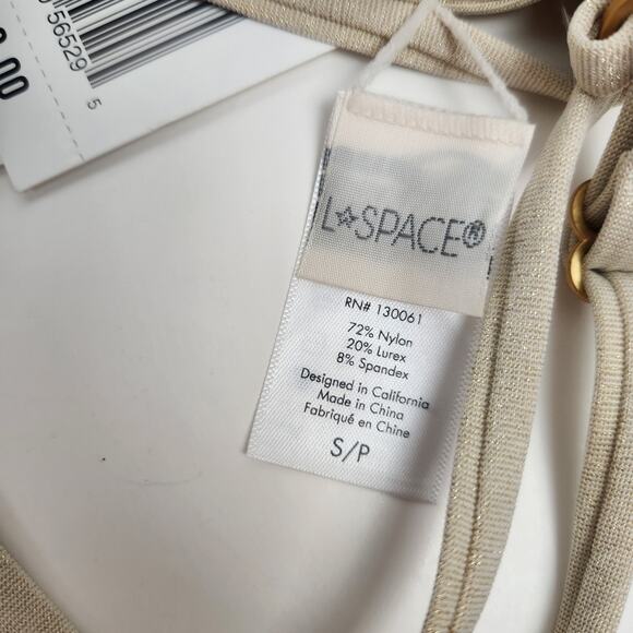 L*Space Shimmer Ringo Bikini Top in Bone Cream Size Small NWT - Picture 5 of 5